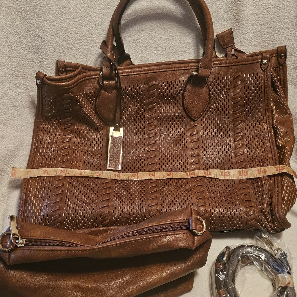 Elegant Brown Leather Tote Bag